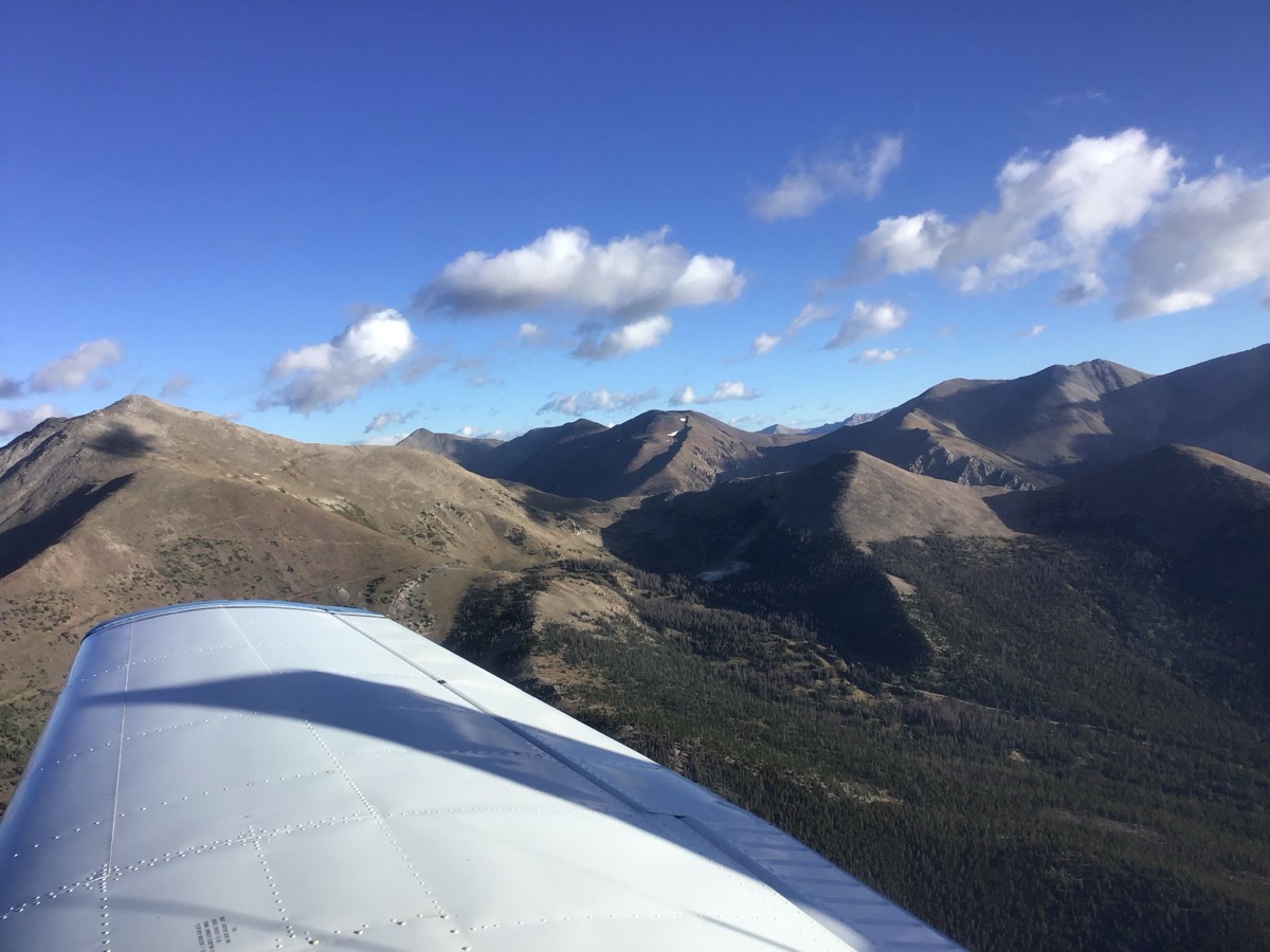 Flying over Monarch Pass in the Colorado Rockies